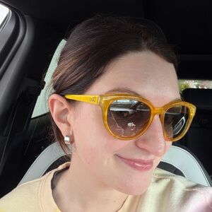 Dior Yellow Cat-Eye Sunglasses with Tinted Lenses